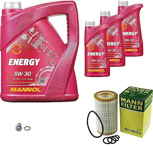 EISENFELS Filter Set Inspektionspaket erstellt mit 8 L Motoröl MANNOL Energy 5W-30, MANN-FILTER Ölfilter, Verschlussschraube