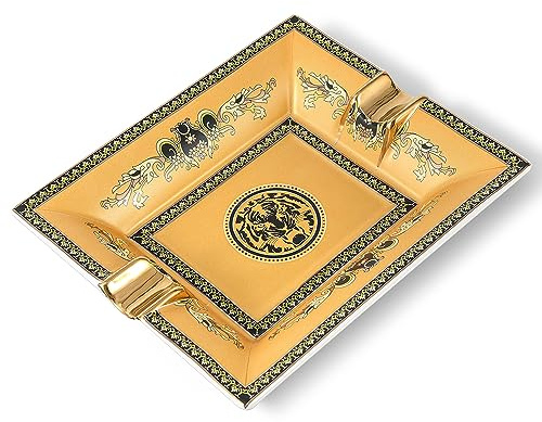 BAKEBK Tabletop Ashtray,Cigar Ashtray for Indoor or Outdoor Use, Desktop Smoking Ash Tray for Home Office Decoration