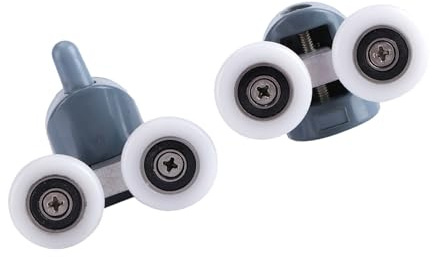 Rouleaux de Porte de Douche à Double Fond et Supérieur, 8 Pièces, Poulies, Roues, Coureurs pour Salle de Bain (Deux roues)