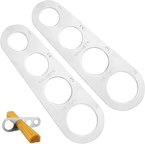 2PCS Spaghetti Measurer Tool, 4 Holes Stainless Steel Spaghetti Measurer, Spaghetti Noodle Pasta Measurer Tool, Spaghetti Measuring Portion Control Tool,Accurate Measurement Dishwasher Safe