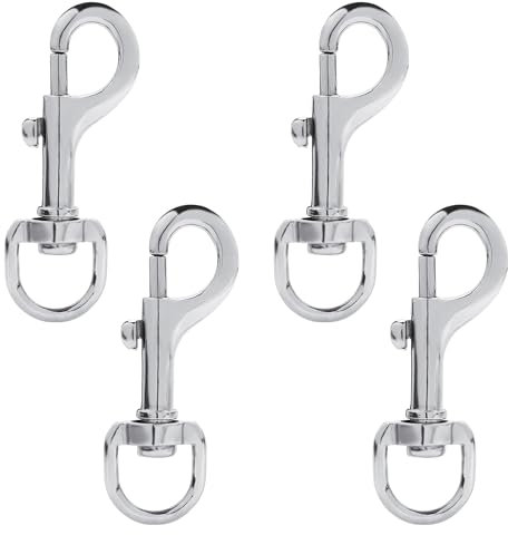 NQEUEPN 4pcs Flag Clips for Flagpole, Zinc Alloy Flag Pole Clips Lobster Claw Clasp Flagpole Clips Heavy Duty Multifunctional Swivel Snap Hooks for Flagpole Boat Rope