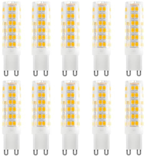 WULUN G9 LED Lampe 7W, 700LM, Warmweiß 3000K, Ersatz 60W-70W Halogenlampe, G9 Sockel, Kein Flackern, Nicht Dimmbar, für Kronleuchter, Deckenleuchten, Wandleuchten, AC 220-240V, 10er Pack