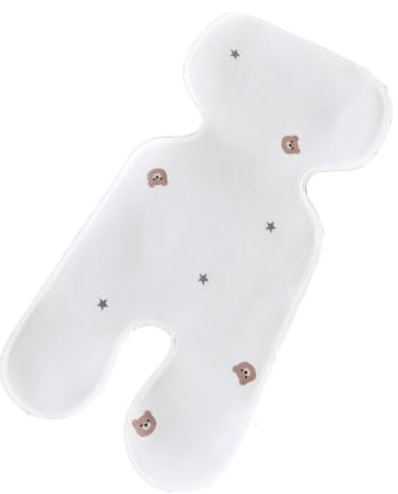 Odot Colchoneta Silla Paseo Universal, Suave y Cómodo Funda de Verano para Silla Paseo, Colchoneta Lavable Colchoneta Silla Alfombrilla Seda Helada para Silla Paseo -A (Estrellas grises,33 * 70cm)