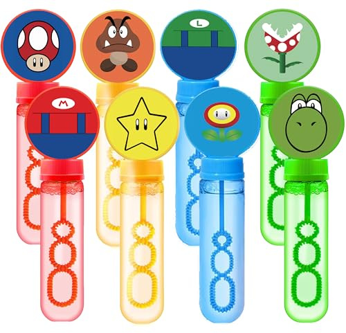 12Pcs Super Bros Blase Stäbe für Super Bros Thema Geburtstagsfeier Bevorzugungen Kinder Blasen Party Zubehör