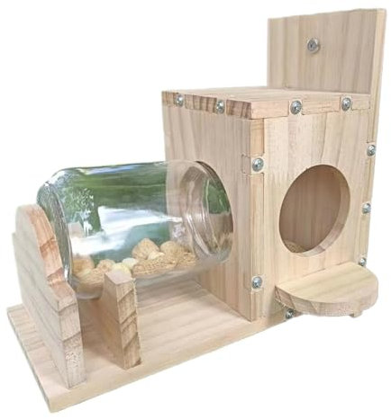 Eichhörnchenhaus, Eichhörnchen -Feeder Holz Eichhörnchen Haus transparente Eichhörnchen -Futterhäuschen für Außengarten Mais Erdnuss Eichhörnchen Feeder, Eichhörnchen -Futterhäuschen für draußen