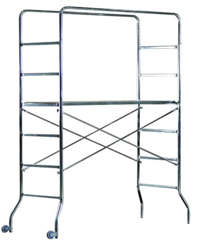 Trabatello ponteggio piattaforma da lavoro in acciaio zincato, con ruote