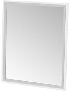 LOLAhome - Espejo de Pared Rectangular Decorativo con Marco de 2 Colores Blanco y Plata de 44x55 cm para recibidor, Entrada o baño