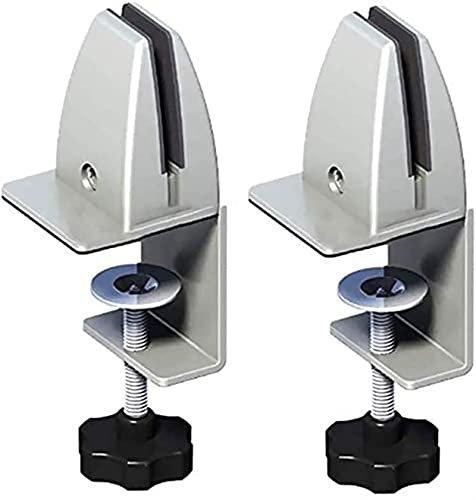 Schreibtischtrennwand Trennwandhalterung, 2 Stück, Glastrennwand, Bildschirmklemme, Schreibtisch-Trennwandklemme, Bildschirmhalterung, Bildschirm-Trennwandklemme, Aluminiumlegierung mit Schrauben und