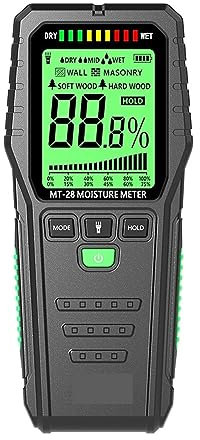 Humidimètre, détecteur d'humidité, MT28 humidimètre inductif for bois testeur électrique numérique outil de mesure affichage LCD onde ectromagnétique bois hygromètre pour le jardinage, l'agriculture(M