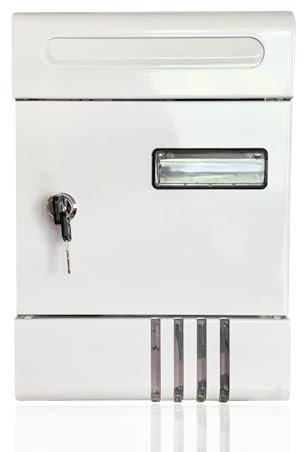 Buzones de Exterior Buzones Comunidad Buzón de Doble Cara Buzón de Pared Moderno con Ventanas de Visualización Cerradura con Núcleo de Cobre Fácil de Instalar(Black)