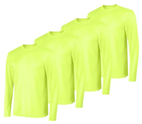 Hanes Men's Sport Quick-Dry Long Sleeve T-Shirt 4-Pack, Moisture-Wicking, Sun Protection Performance Shirts