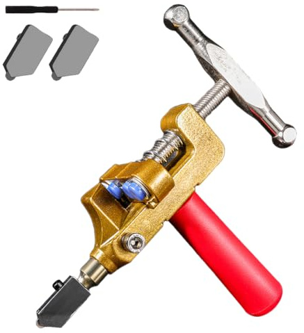 2 in 1 Glas- und Fliesenschneidwerkzeug mit Wolframstahlklingen und Brechzange - Manueller Handschneider für Glas, Spiegel, Keramik und glasierte Fliesen - Ideal für Heimwerker- und Heimprojekte (B)