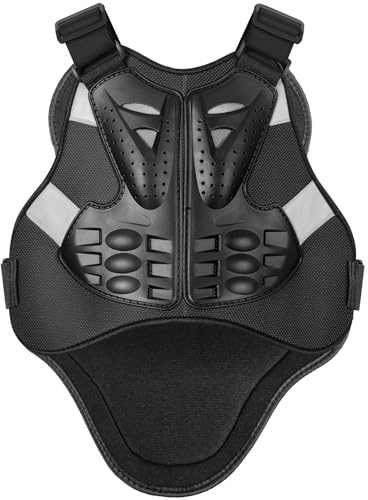 Dorsale Moto Homme Femme Pare Pierre Moto Cross Armure Plastron VTT Gilet de Protection Equipement Cyclisme Equitation Extérieur (S, Noir)
