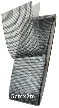 FloraVigo Set di riparazione per zanzariere, rete anti-insetti, nastro adesivo per la riparazione della zanzariera, nastro adesivo, rete anti-insetti, forte aderenza, impermeabile, durevole, 5 cm x 2