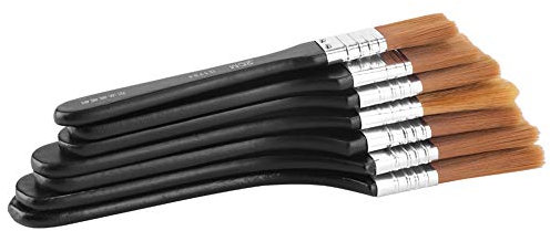 7pcs Lightweight Wooden Handle Flat Paint Brushes Set for Oil Painting Acrylic Painting. 8cm. Handle. Wooden. and. 6. clean. comfortable. nylon. 2. brush. with. color. 4. of.