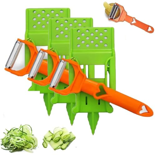 Pelador Multifuncional 2-En-1, Vegetable Peeler, 2-in-1 Multifunctional Peeler, Multifunctional Single Blade Peelers, Potato Vegetable Cucumber Fruit Slicer Cutter (3PCS)