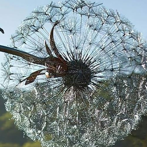 Feengarten Gartendeko, Feen und Löwenzahn Tanzt Zusammen Gartenstecker | Magische Fee, Draht-Statue, Gartendekoration, Gartendeko Metall, Figur Feen Mythische Feengarten Elfen Figuren Garten (I)