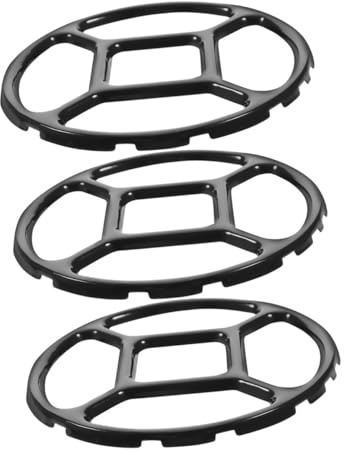 GALPADA Soporte para Estufa de Gas Negro de Esmalte, 3 Piezas Anillo Plano para Wok y Ollas Pequeñas, Adecuado para Cocinar Fogones de Gas