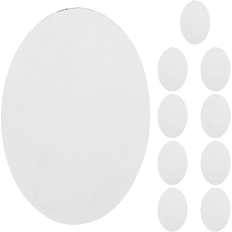 SEWACC Set 10 Pezzi Piccoli Specchi Ovali in Vetro per Trucco e Decorazioni Fai da Te Lenti a Specchio Compatte Resistenti Specchi Artigianali Ovali Portatili per Uso Domestico e