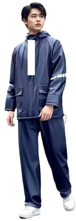 KHASCBNF Chubasquero Hombre Moto Conjunto de Impermeable y pantalón Lluvia PVC, Conjunto Especial for Motociclistas, for Mujer Hombre(Blue,L)