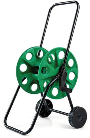 Crystals 60M Garden Hose Reel Trolley – Portable Free-Standing Hose Cart with Sturdy Frame, Smooth Crank Handle, Easy to Move and Store, Ideal for Garden Watering, Lawns and Outdoor Use