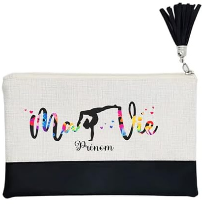 Pochette de Maquillage maniques Taperso Noire avec Motif Gym ma Vie Personnalisable
