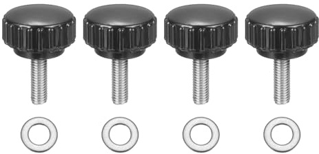 QUARKZMAN 4 Piezas De Pulsadores De Fijación Estriados M5 X 16mm Métrico 304 Acero Inoxidable Tornillos De Mariposa Con Roscado Macho 22mm De Ancho Asas Estriadas Con Arandelas