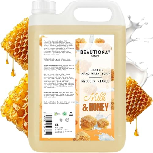 Milk & Honey Savon moussant 5 l – Bidon de recharge pour distributeur de savon moussant