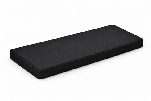 Foamtouch Bench Cushion for IKEA Kallax Cube Storage, High Density Foam, Modern Style, Removable Cover, (BLACK, 76 × 38 × 5cm)