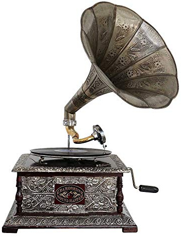 aubaho Nostalgie Grammophon Gramophone Dekoration mit Trichter Grammofon Antik-Stil (e)
