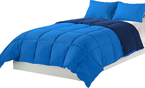 Tata Home Piumino Winter Double Face Invernale 300 gr/mq in Morbida Microfibra Misura 1 Piazza e Mezza cm 200x200 Colore Blu Avio