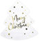 Servietten Weihnachtsbaum 16x16,5cm Merry Christmas 20 Stück 3-lagig - Serviette Weihnachten Weihnachtszeit - Einweg Papierservietten Weihnachtsservietten - Weiß Gold