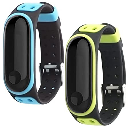nuosiweilang Armband kompatibel mit Xiaomi Mi Band 5/Mi Band 6, Zubehör, buntes Ersatzarmband aus Silikon, Bänder für Xiaomi Miband 5/Miband 6, 2 Stück