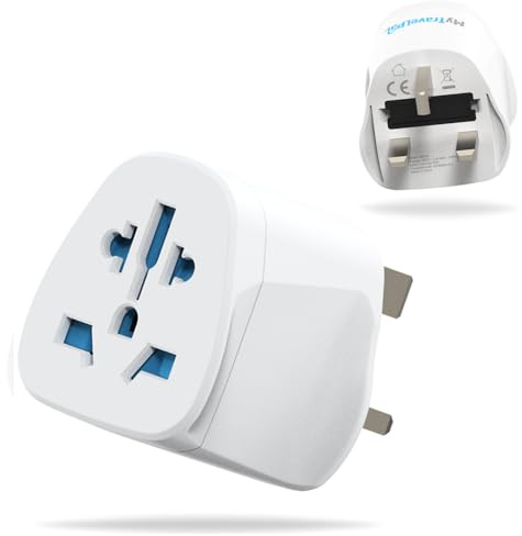 MyTravelPal World To UK Travel Adapter (2 Pack) | UK Safety Standards | 2 x Universal Travel Adaptor With 10A Fuse | Accepts US, Europe, Australia, China Plugs For Use in UK | Type G Adapter