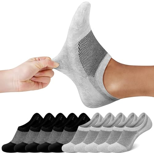 FALARY 10 Pares Calcetines Invisibles Hombre Mujer Verano Calcetines Tobilleros