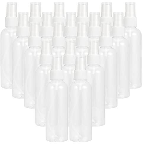 KOHAND 20 PCS 100 ML Clear Plastic Spray Bottles, Travel Size Refillable Empty Fine Mist Containers With Caps for Liquid, Toner, Perfume, Essential Oil