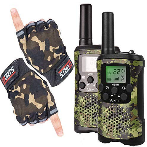 Walkie Talkies for Kids Toys for Boys Outdoor Toys 2 Way Radio 8 Channel 3 KM Long Range for Camp Hunt Adventure Army Game Birthday Gifts 6 7 8 9 10 Year Old Boys Gifts