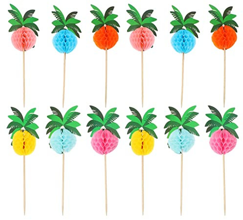 PRETYZOOM 50 Uds Palillos De Cóctel Palitos De Frutas Palillos De De Palmera De Tropical Panal Palillos De Cóctel Paraguas Sombrilla Pinchos Cupcake Toppers