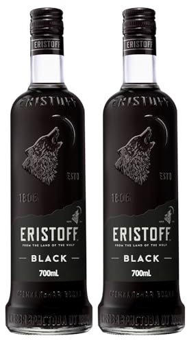 ERISTOFF Black Wild Berry Premium Vodka Spirit Drink, Vodka con Sabor a Frambuesa y Grosella Negra, 18% Vol, 70cL / 700mL (Paquete de 2)