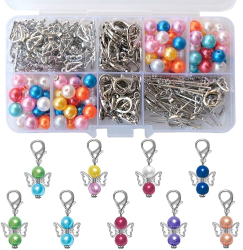 50 Sets Engel Bastelset Perlenengel Basteln Set Schutzengel Selber Machen Set Schlüsselanhänger Selber Machen Engel Schlüsselanhänger Für Diy Basteln, Hochzeit Und Taufe Schmuck Halskette Basteln