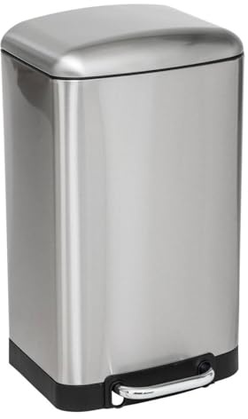 5Five - Cubo de basura de acero inoxidable Ariane de 20 l - Cubo extraíble y asa trasera - Cierre silencioso