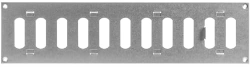 Cubierta de ventilación de pared de aire ajustable galvanizada de 16 x 4 pulgadas (dimensiones exteriores), rejilla de metal para interiores y exteriores, calefacción, refrigeración, ventilación para