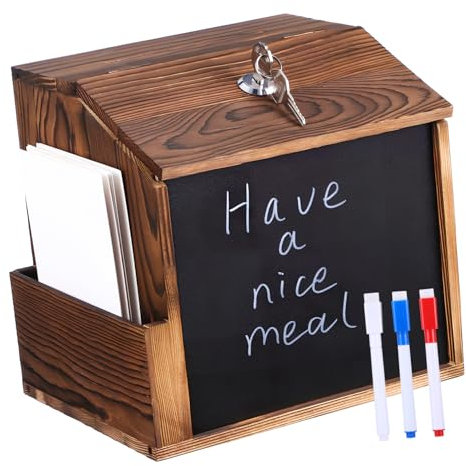 Boîte à Suggestions avec Serrure en Bois Marron, Format Mural