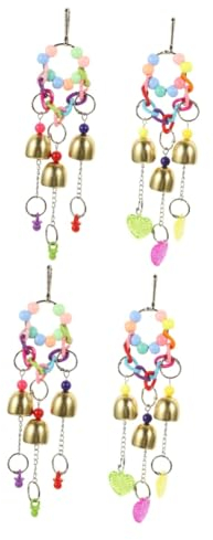 YARNOW 4stücke Parrot Spielzeug Langlebige Kaubell-Pendants Für Vögel Spielzeugoption Für Wellensittiche Und Papageien Sichere Und Spaßbringende Vogelspielzeuge