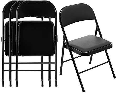 PU-Klappstuhl-Set, 2-teilig, Metallrahmen, faltbarer Bürostuhl für Gäste, Besucher, Konferenz, platzsparender Schreibtischstuhl für den Innenbereich