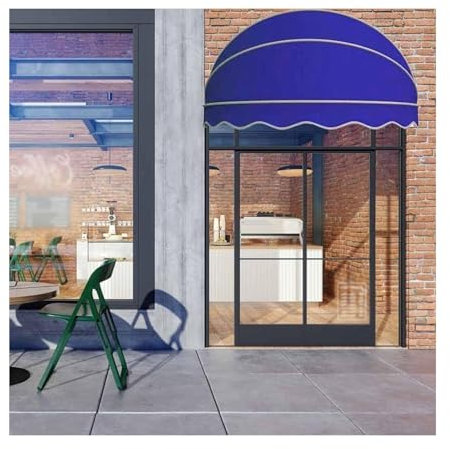 SHUDONGDEN Anti-UV Canvas Dome Awning，Canvas Dome Awning - Window Awning Door Canopy - Foldable UV & Water-Resistant Fabric - for Residential and Commercial,Customizable(D,Diameter:80cm/31.49in)