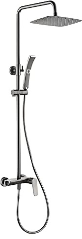 GLJTUO Ensemble De Douche Système De Douche avec Bec De Baignoire Mitigeur De Douche À Effet Pluie Ensemble Combiné De Douche avec Pomme De Douche À Effet Pluie 300Mm × 200Mm Ense,