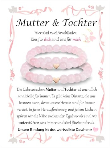 EYQV Mutter Tochter Geschenk, Mutter Tochter Armband, Geschenke für Mama zum Muttertag, Mama Tochter Armbänder für 2, Geschenke für Tochter zum Geburtstag Weihnachten Einschulung Abschluss