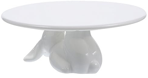 HAWILLOSCH Vassoio Per Torta Forma Di Coniglio in Ceramica Espositore Per Dessert e Frutta Porta Cupcake Elegante e Durevole Per Feste e Uso Quotidiano