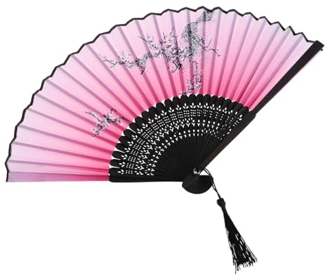 Alipis Performance-fächer Japanischer Wellen-handfächer Braut-handfächer Kühlende Handfächer Kirsch-Kungfu-fächer Papierfächer Hochzeitsdekor Kompakte Seidentasche